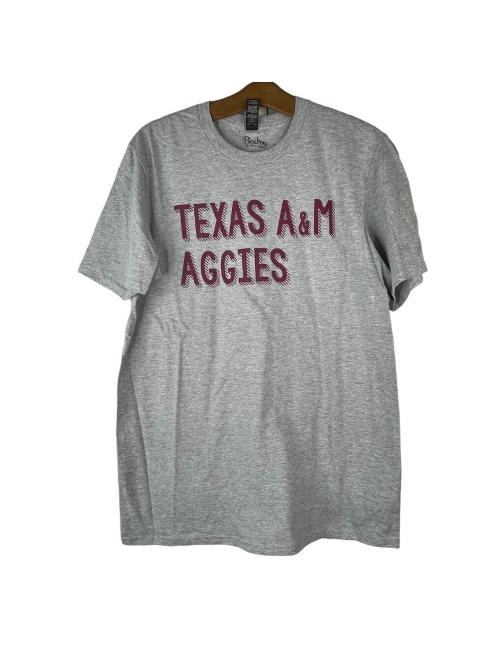 Texas A&M Aggies TShirt Small Pressbox Crewneck Cotton Gray Short Sleeve NEW